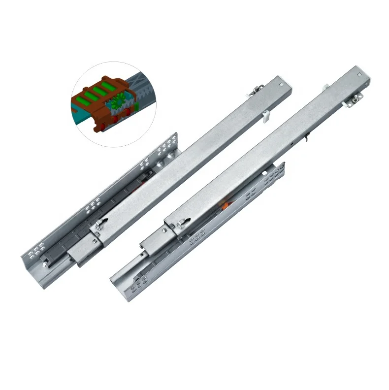 Ronghui Wholesale Three Section Full Extension Concealed Push To open Undermount Drawer Slide