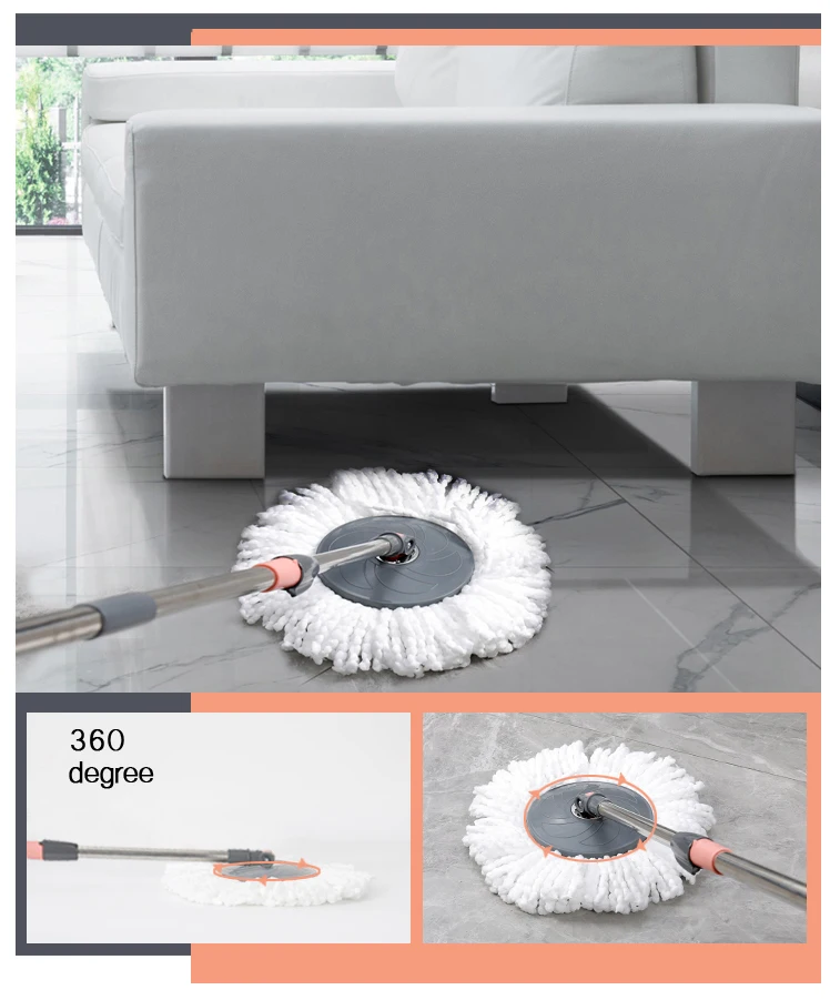 360 Degree Rotation Magic Mop Easy Clean Microfiber Floor Mops And Handle Bucket Set