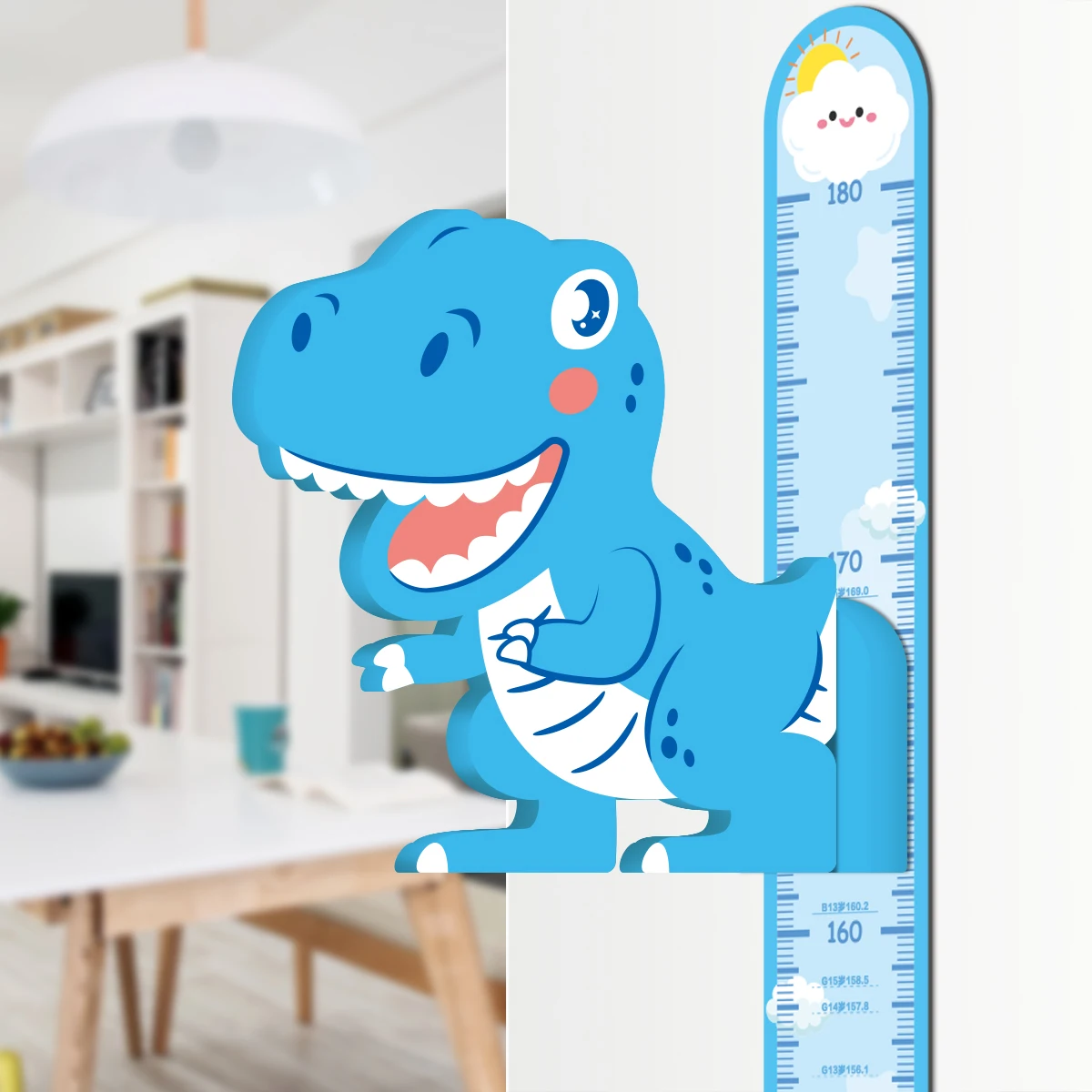 Baby Height Growth Chart Ruler for Kids Room Decor Wall Stickers 3D Movable Height Ruler Nursery Animal Wall Decals