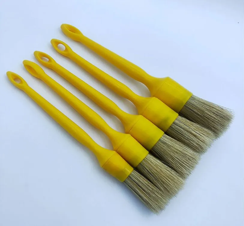 pack 5 piece car rim wheel detailing brush kit for interior and outer use