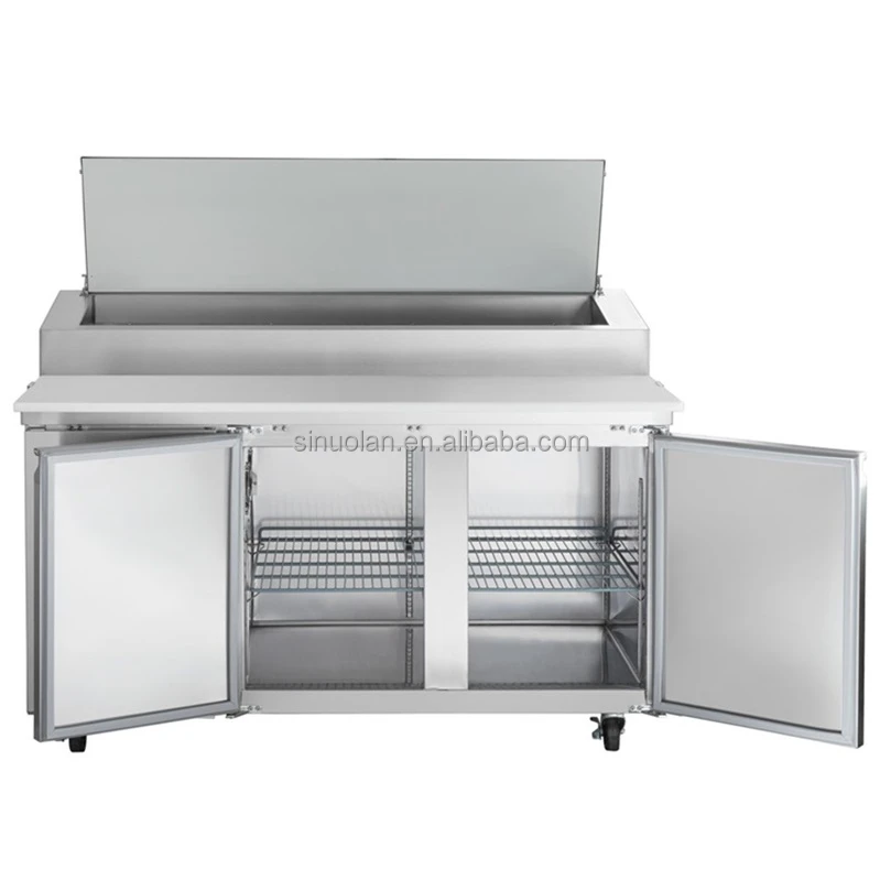 Ventilated Refrigeration Food Prepare Worktable Refrigerator Salad/pizza fridge table/pizza Counter Chiller Table With Cover