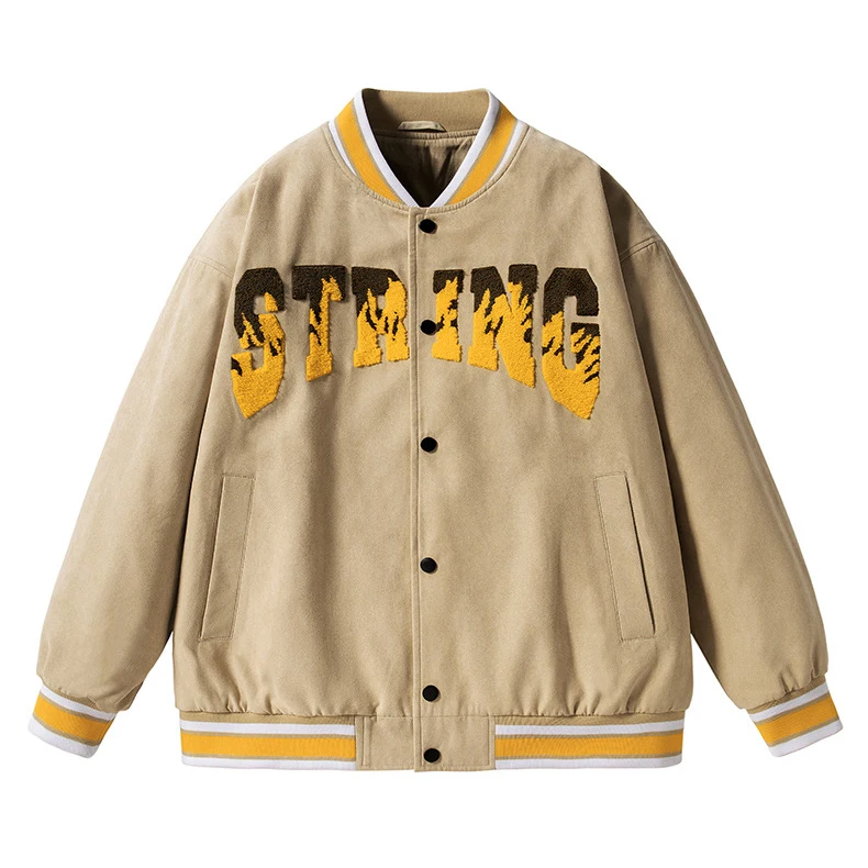 2022 high quality wholesale spring american fashion chest towel embroidery college baseball varsity jacket for men