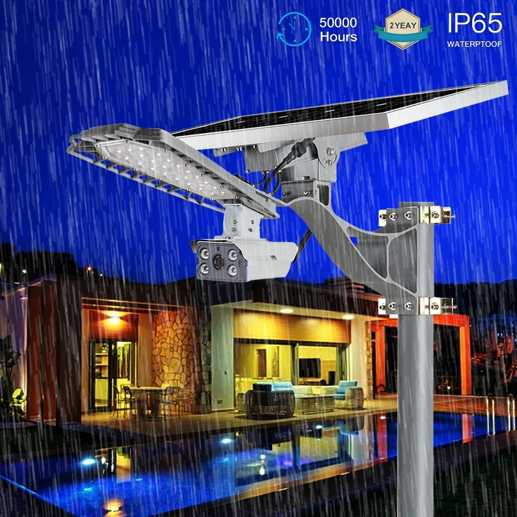 BOSUN Intelligent 4G wifi CCTV camera villa security 12V 60 watt solar led street lamp