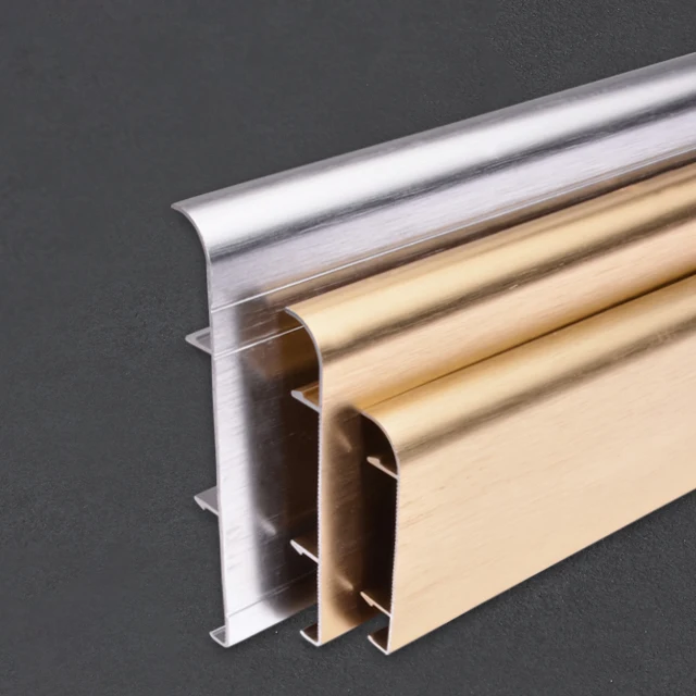 Modern Design Decorative Aluminum Skirting Base Board Hotel Floor Wall Corner Application Customized China MDF Aluminum Alloy
