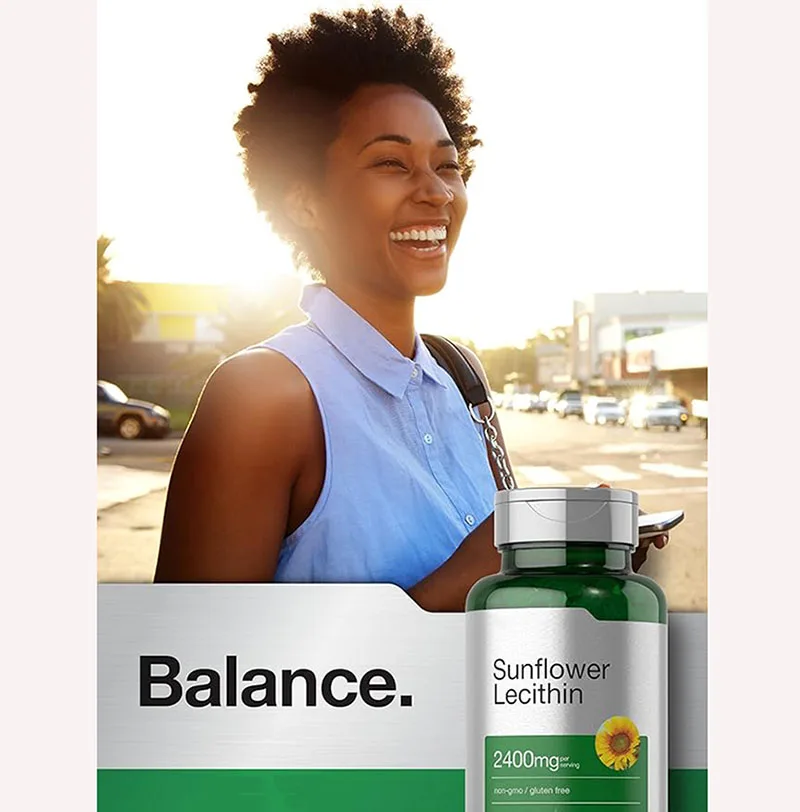 OEM Organic Softgel Capsules Factory-Supplied Gluten-Free Sunflower Lecithin Supplement Antioxidant Function