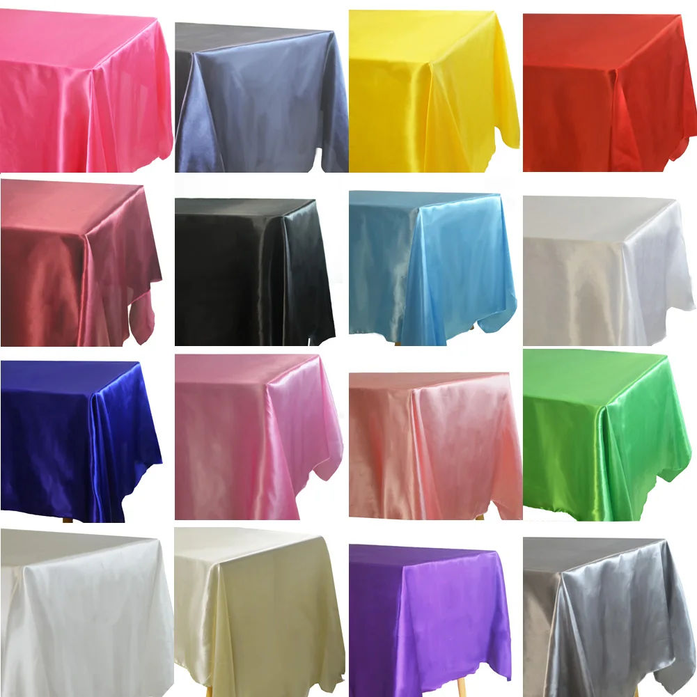 Rectangle Table Cloth Satin Tablecloth Overlays Wedding Christmas Birthday Banquet Decor Home Dining Table Cover