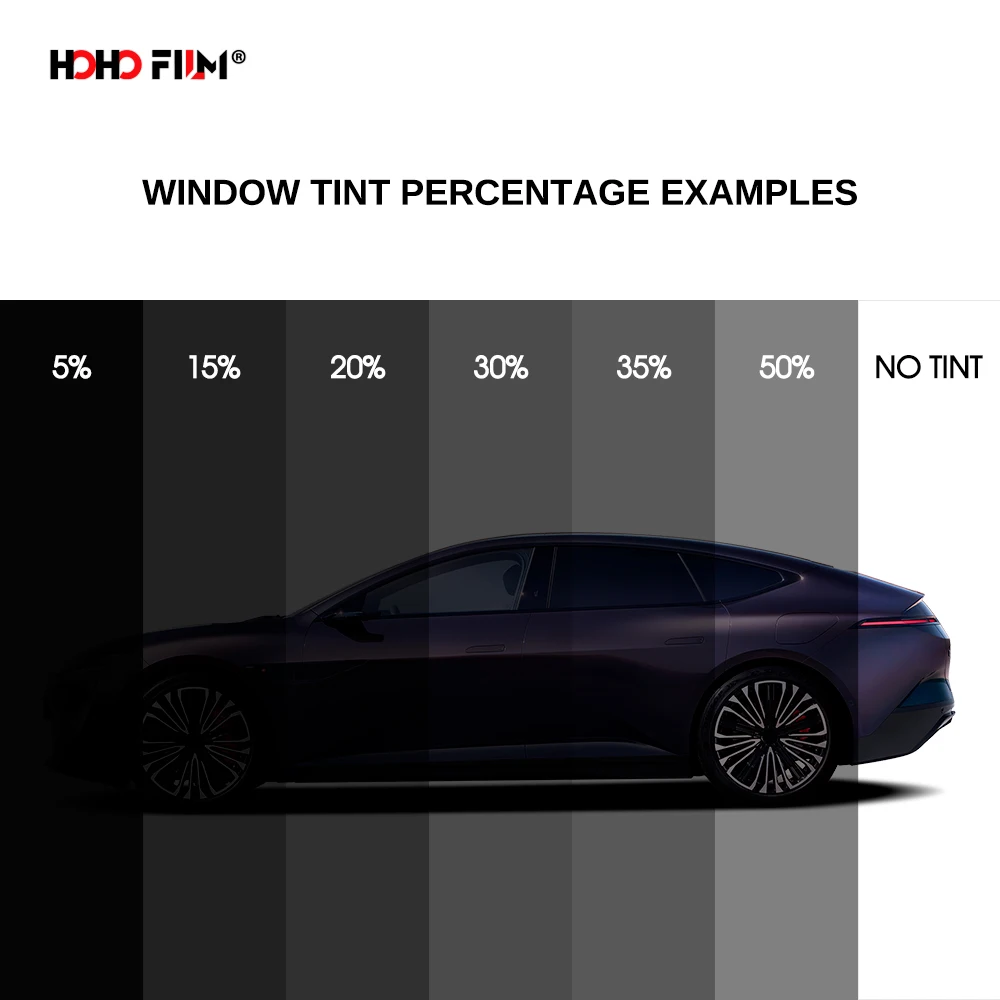 HOHOFILM Tinted Car Windows Glass Nano Ceramic Solar Film Light black Car Window Tint 5% 15% 35% 50% VLT car cheap solar film