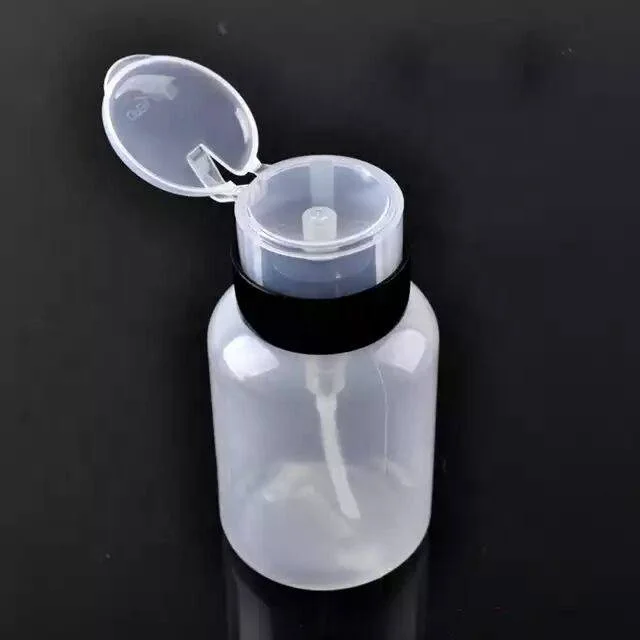 Push Down Empty Lockable Pump Dispenser Bottle for Nail Polish and Makeup Remover