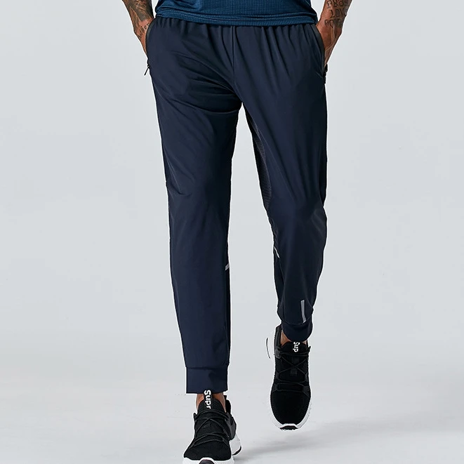 Quick Dry Sports Training Long Pants 80% Nylon 20% Spandex Slim Fit Running Men Gym Jogger Trousers