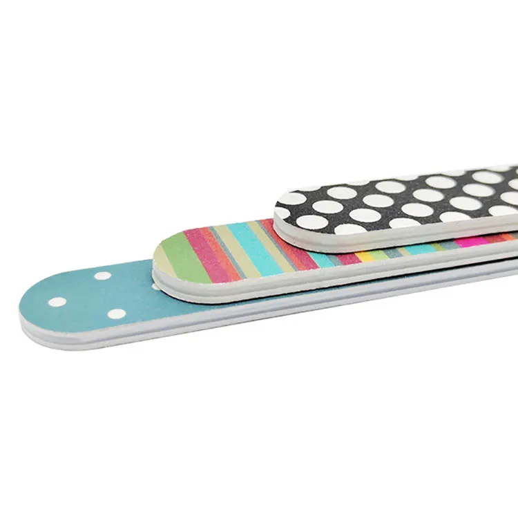 The new listing Double Sides Colorful lime  professionnel washable Nail File emery Board Custom Printed Nail File