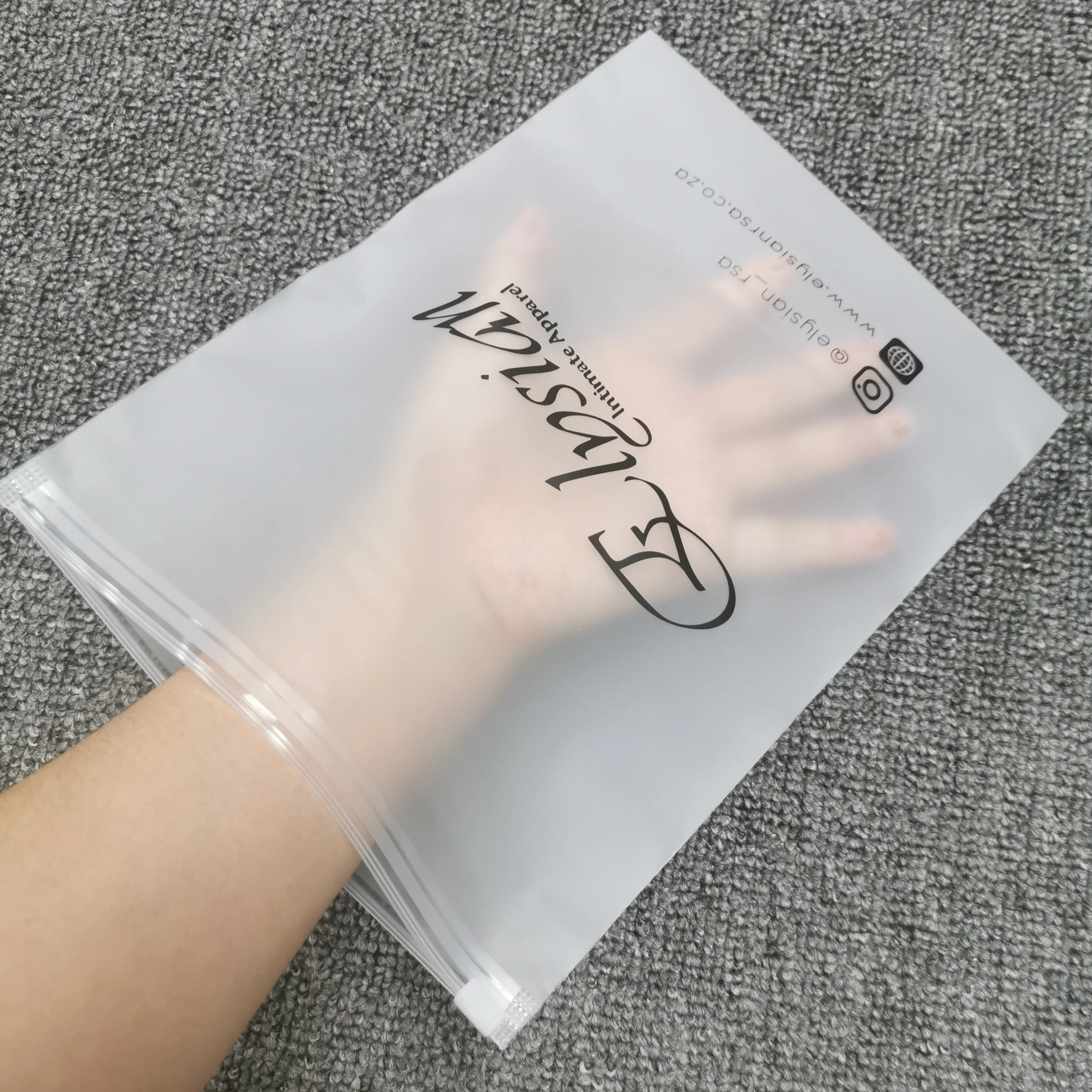 Custom Logo Underwear Swimwear EVA Packing Bags Frosted  Zipper  Lock Bag For Garment