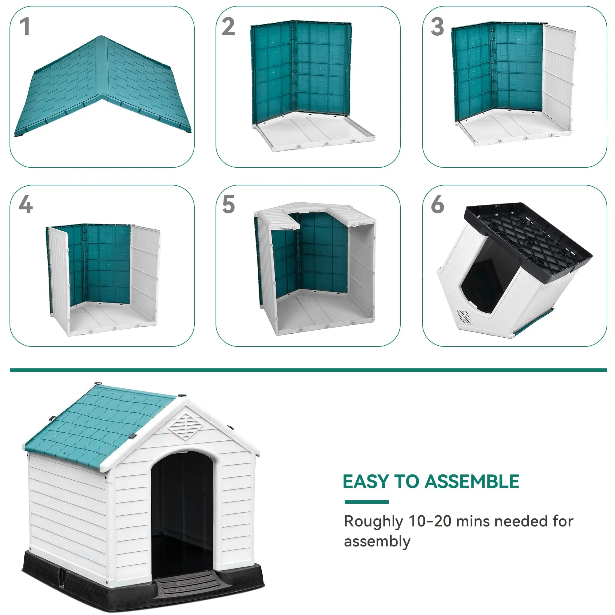 BunnyHi GW002 Durable Plastic Indoor Pet House And Furniture Big Casas Para Perros Outdoor Dog House for Small Medium Large Dogs