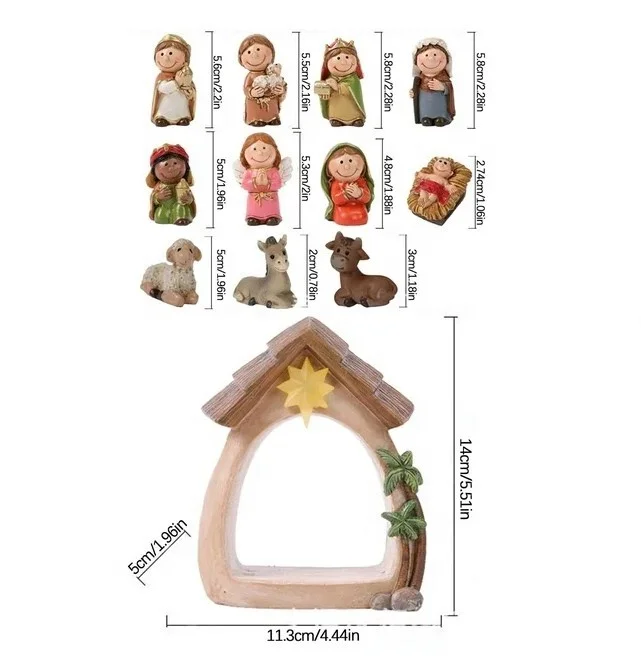 Christmas LED Light Religious Figurines Custom Christmas Nativity Set Christmas Family Figurine