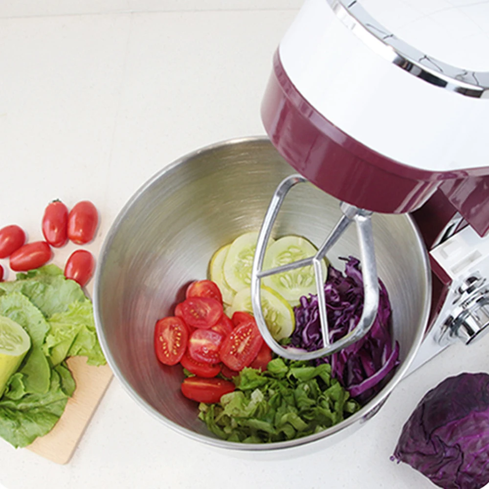 Quart Stainless Bowl 6 Speeds Tilt-Head Dough Hook Whisk Flat Beater Splash Guard Electric Stand Mixer