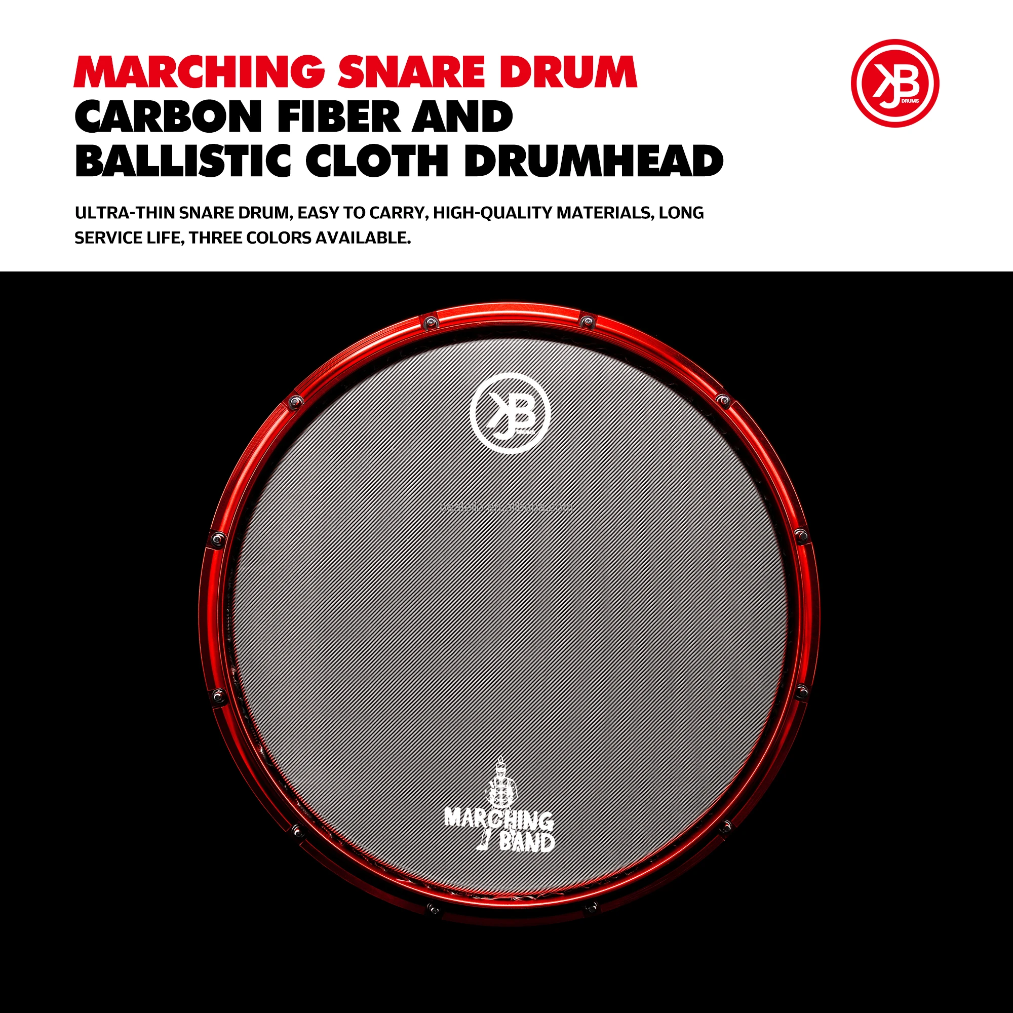 JOBEKY Fast Shipping Portable 16' Marching Drum With Single Drum Skin For Drummer High Quality Ultrathin Snare Drum In Stock