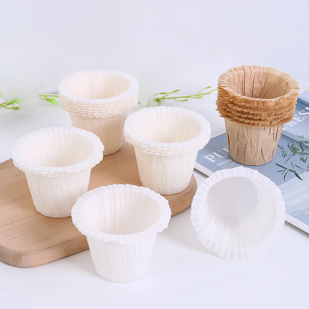 Wholesale muffin wrapper cupcake liners paper cake baking cup with transparent cupcake boxes and high dessert