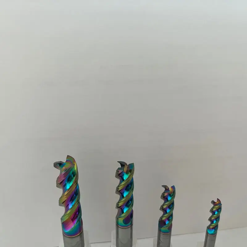 Non-standard custom rainbow-coated u-slot carbide tungsten milling cutter aluminum tool CNC machine tool end mill