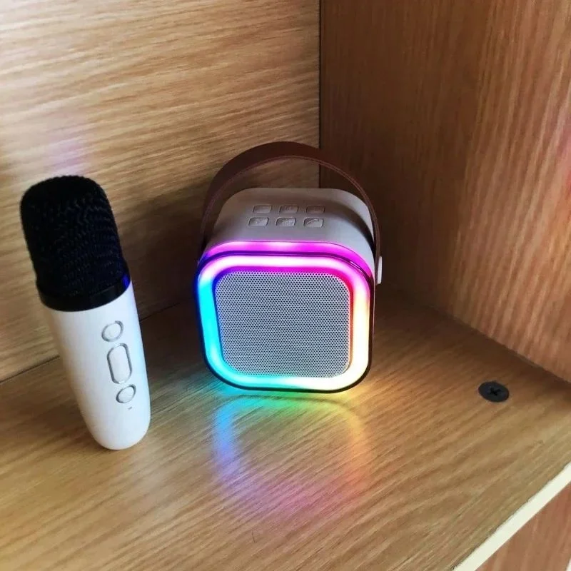 Portable Speakers Mini Wireless bt RGB LED Light With Handheld Karaoke Mic Music Player Singing Recorder Ktv Microphone