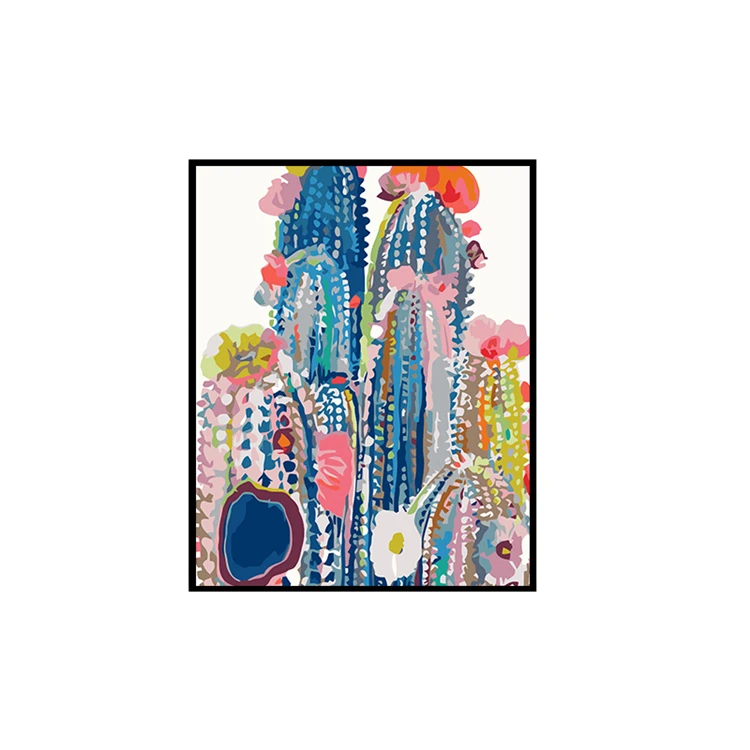 Wholesale Price Cactus Painting Canvas Cactus Oil Painting By Numbers