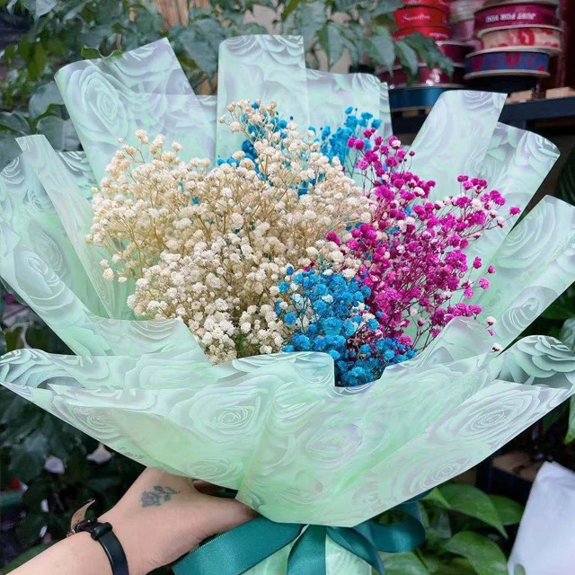 custom floral bouquets tissue roll paper packing transparent plastic waterproof flowers wrapping paper packaging