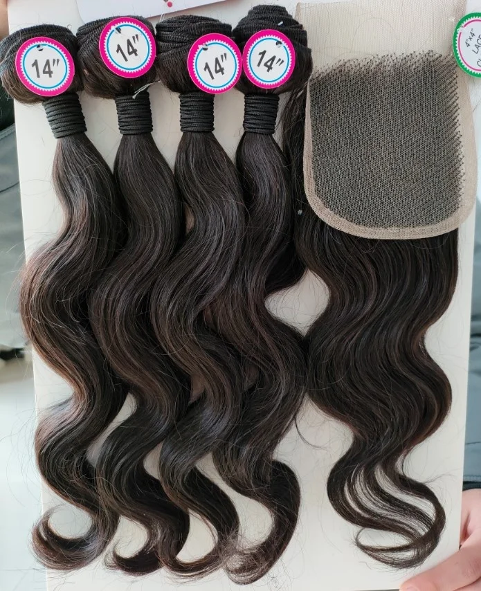 KEMY Straight Blend Hair Bundles with 13*4 Lace Front Set Natural Color Cheap Raw Vietnames Hair Bundle Set for Black Women