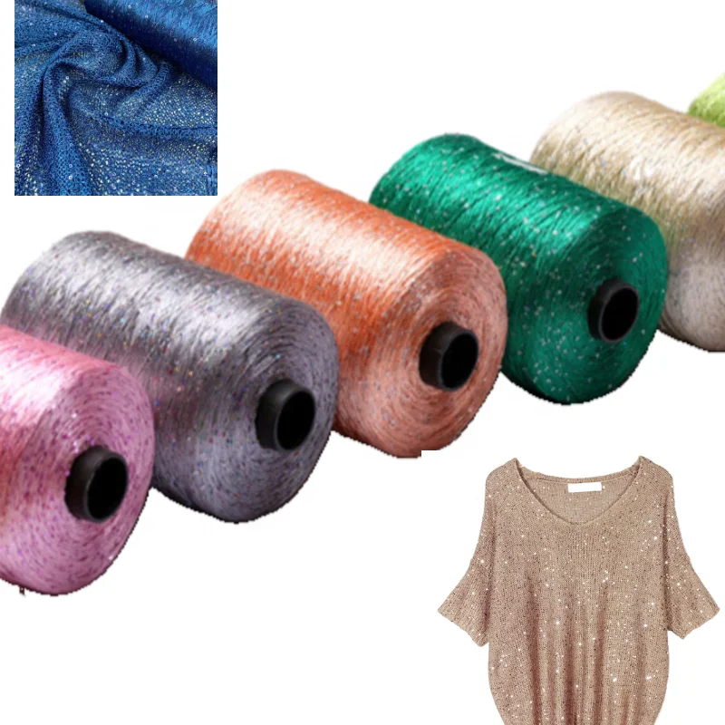 Factory price Ak textile High quality fancy 1MM 2MM 100% Polyester bead yarn  Sequin yarn