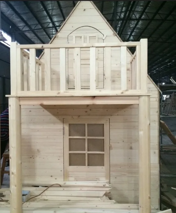 Backyard Waterproof Kids Small Wooden House Outdoor Playhouse Eco-friendly Solid Wood Playhouse