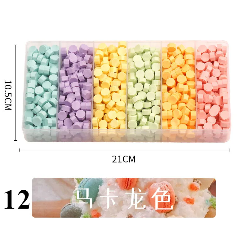 650pcs Plastic Box Packed Colorful Sealing Wax Beads Tray Wax Seal Beads Kit for Stamps