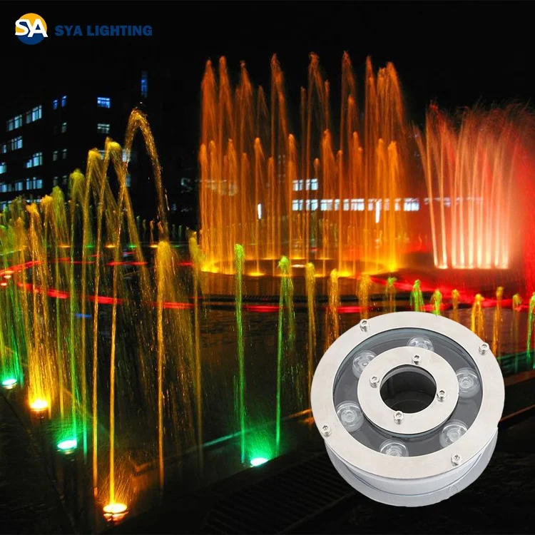 SYA-502 Factory SS304 Stainless Steel Underwater Lights For Fountains IP68 RGB Ring LED Fountain