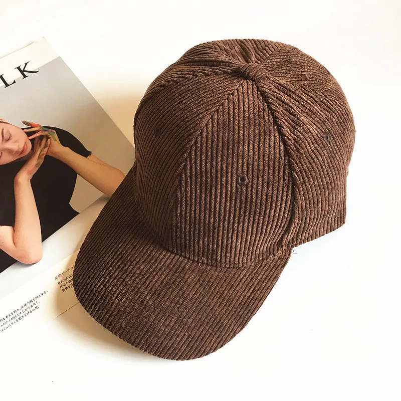Wholesale Custom Vintage Retro Corduroy Blank Plain Baseball Cap 6 panel Corduroy Sports Baseball Cap With Custom Logo