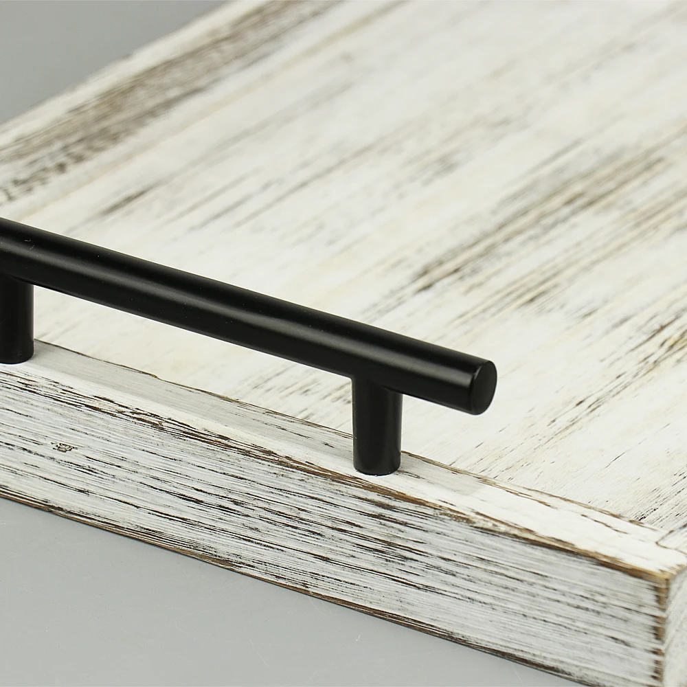 Antique Food Serving Trays Wooden Tray with Metal Handles Stylish Farmhouse Decor Serving Platter
