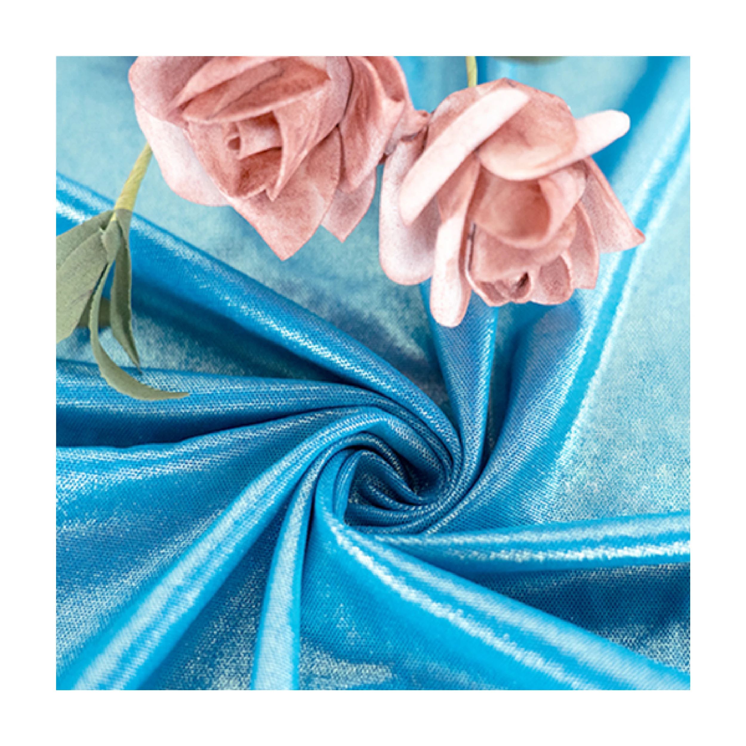 Ready To Ship Foiled 4040 Nylon Spandex Mesh Fabric 92%N+8%SP Polyamide Warp Knitted High Stretch Fabric for Wedding Dress