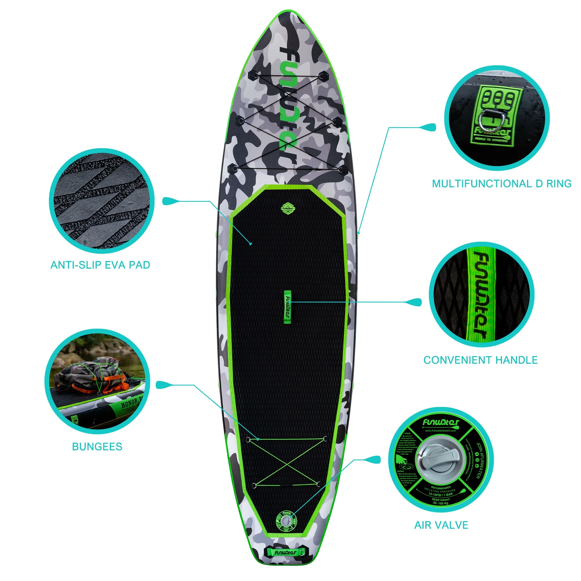 FUNWATER Dropshipping OEM surf board surfboards soft surfboard sup race sup air pump inflatable surfing boards
