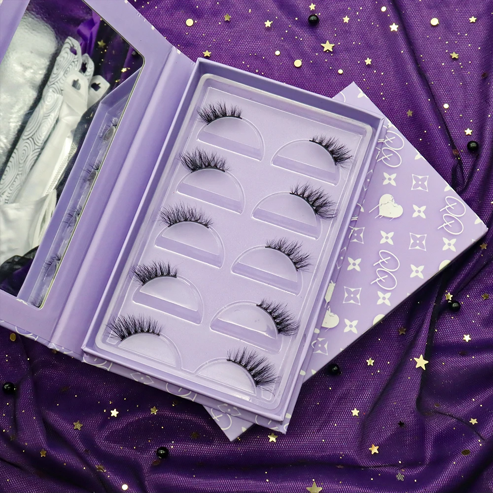 Clear Soft Band 25Mm Nature Short Lasheswholesale Vendor Eyelash Packaging 5D Mink Eyelashes Wholesale Half Synthetic Lashes