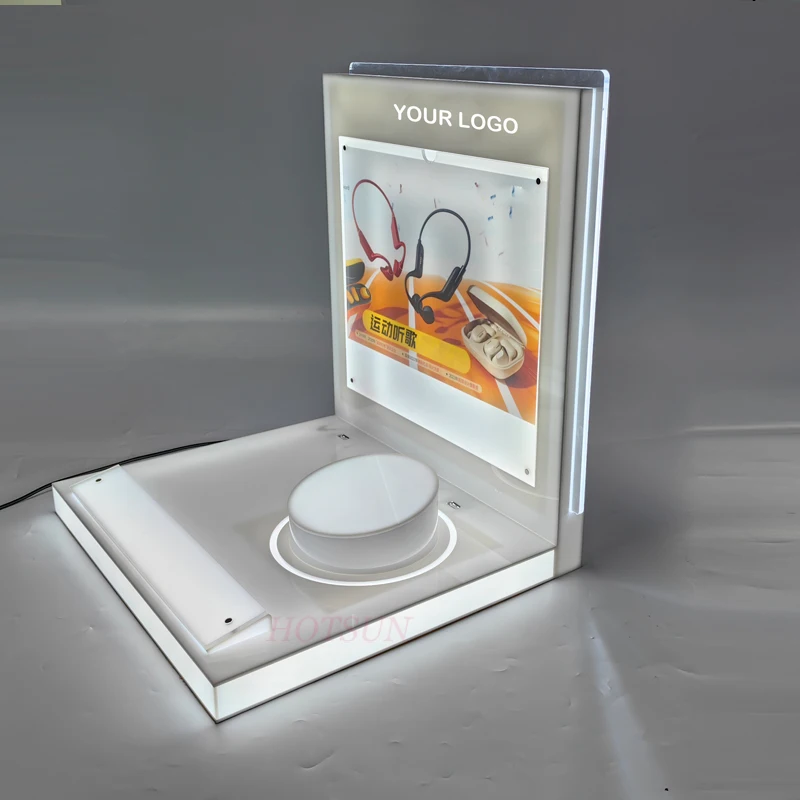 Custom Light Up Digital 3C Product exhibition stand Desktop LED Acrylic Display Rack