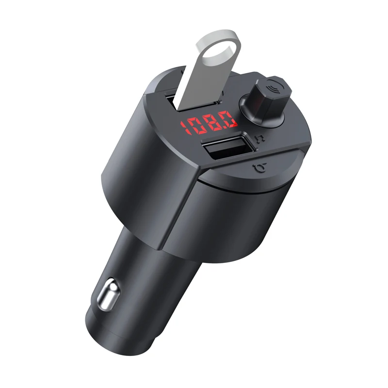 
Wireless Bt Fm Transmitter Car Kit Portable Car Usb Charger 
