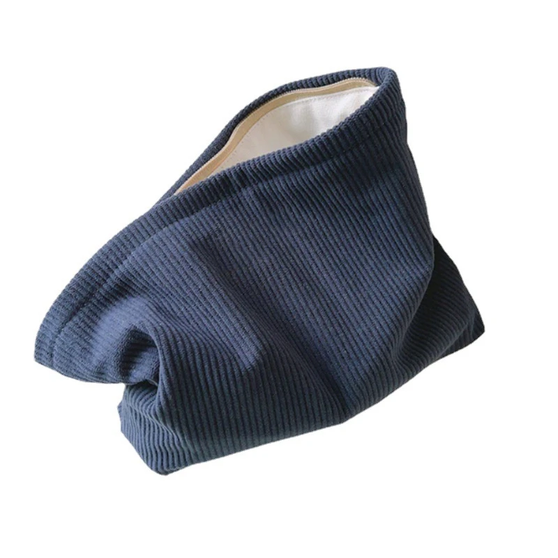 Autumn and Winter Vintage Corduroy Smiling Face Makeup Bag Lipstick Zero Money Bag Large Capacity Portable Storage Bag