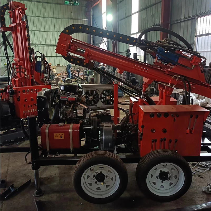 Mini 200 Diesel Rotary Drilling Rig New Condition Truck-Mobility Core Include Pump Motor Gear Rock Drill Farm Mine Use