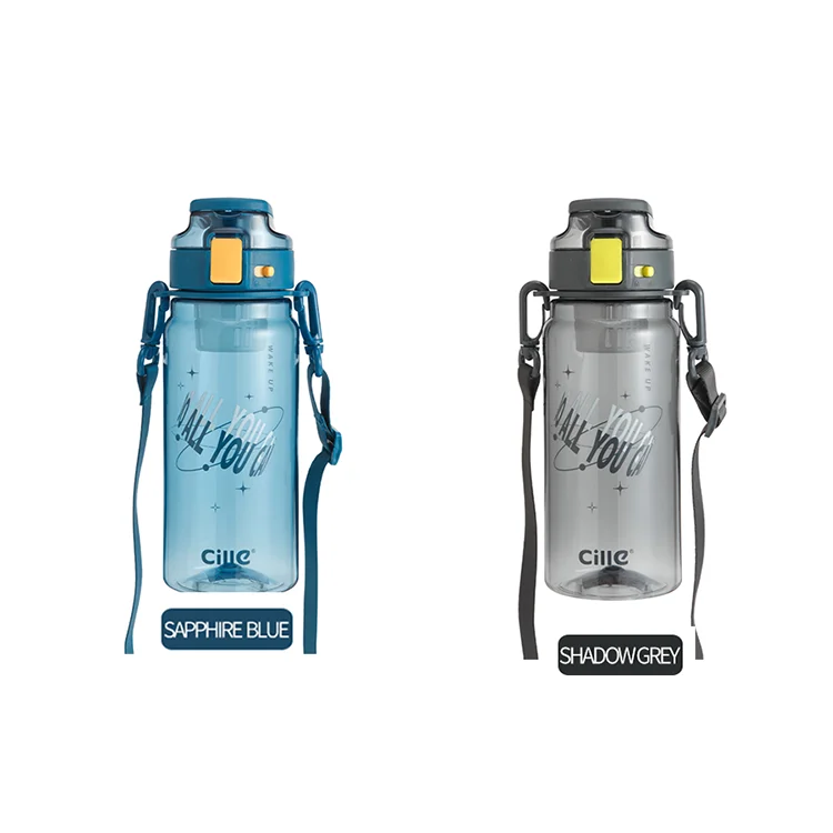 Cille 720 мл Пользовательский логотип фрукты infuser Пешие прогулки Кемпинг питьевой ремни прозрачные бутылки для воды с