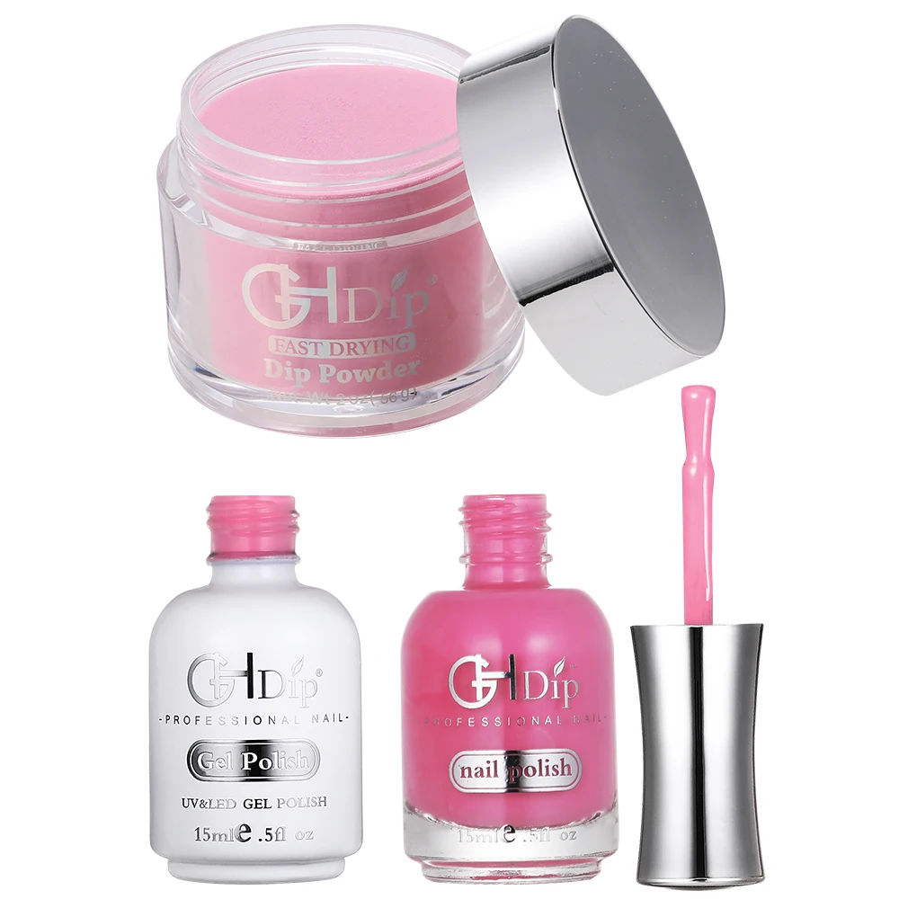 3 in 1 set Color Match Acrylic Dip Powder 2oz Gel Polish 15ml Nail Lacquer 15ml