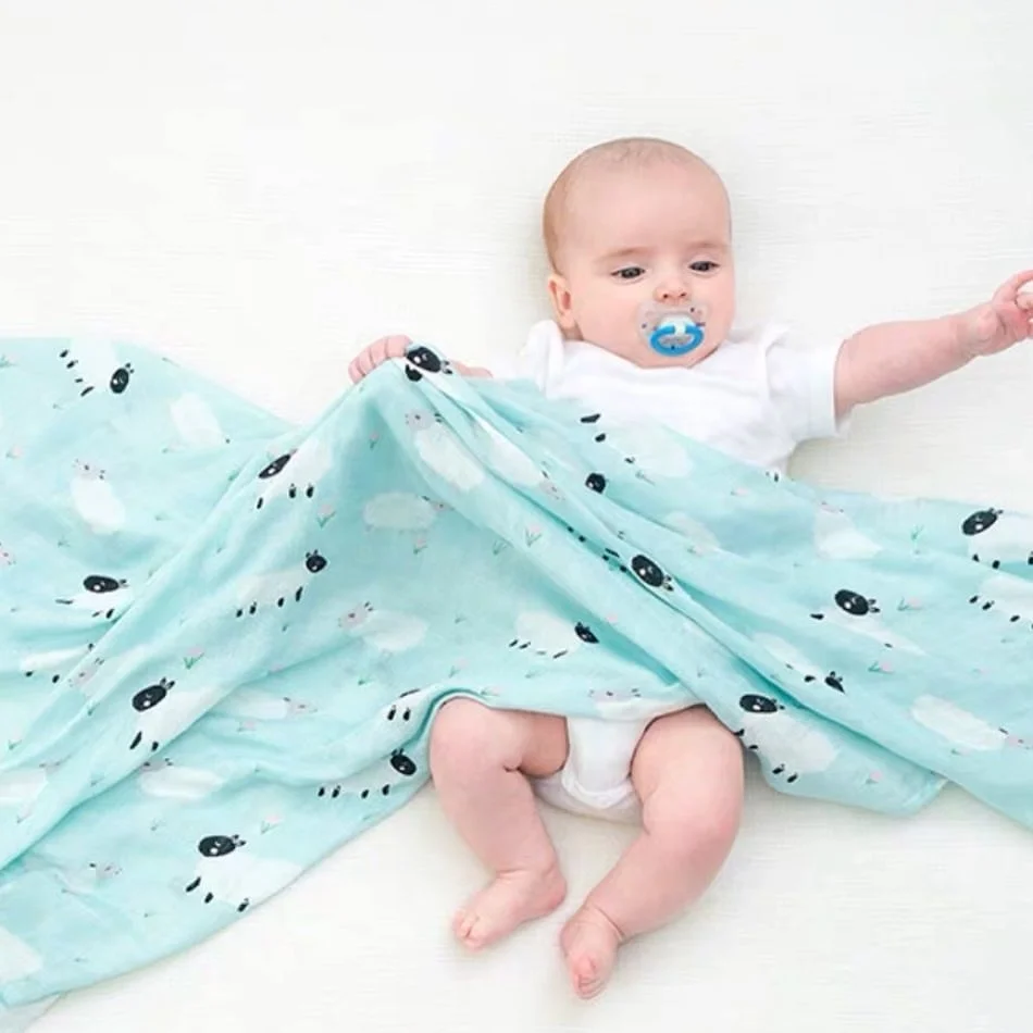 China Factory Very Cheap Price Super Soft Baby Muslin Swaddle Blanket 70% Bamboo 30% Organic Cotton