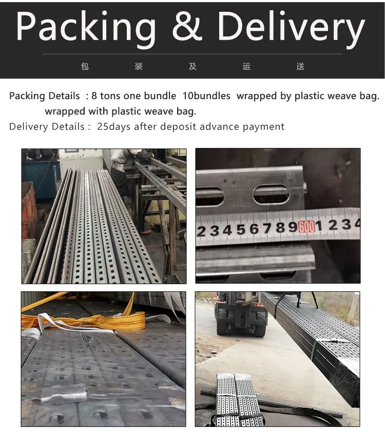 structural metal stainless steel galvanized strut structural solar panel slotted strut channel china factory double unistrut