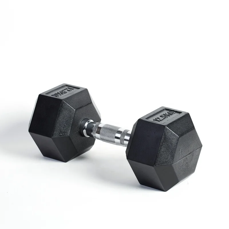 Wholesale  black rubber hexagonal dumbbells gym use 10 kg 40kg 50kg hex dumbbell set for sale