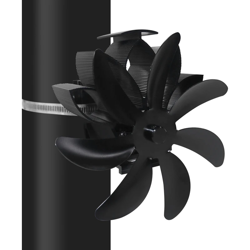 2022 New 7-Blade Fireplace Fan Ultra Quiet Heat Powered Hanging Pipe Stove Fan for Wood Burning Stove Circulating Warm air