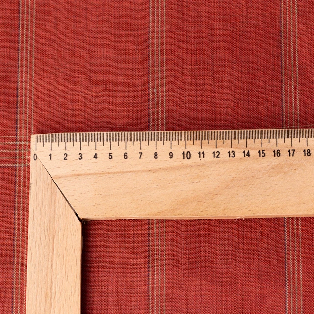  # 8572 131GSM 100% Pure Linen Fabric brown check color linen