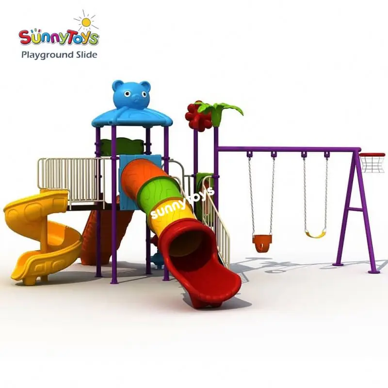 Kids playground outdoor pirate ship kindergarten gymnastics game set plastic playground slide