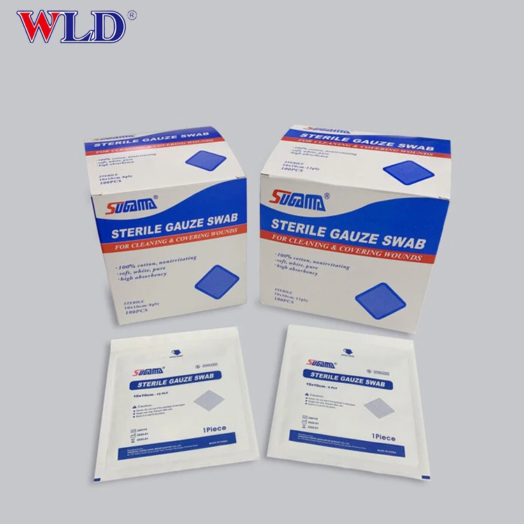 high quality medical sterile gauze swab 4x4 12-ply for sale