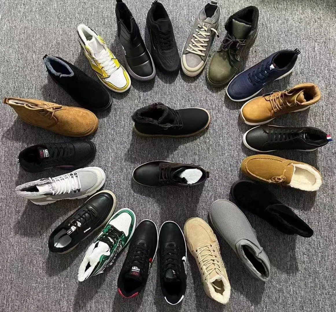 Hot Selling Factory Cheap Mixed Style Winter Shoes For Men Comfortable Anti-Slippery Lace Up Warm Shoes Stock