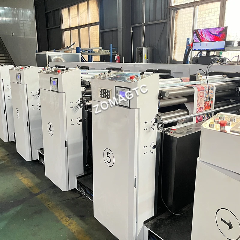 Automatic Flexo Label Printer Machine Roll To Roll Flexographic 5 Colors Flexo Printing Machine Flexo Printing Machine Roller