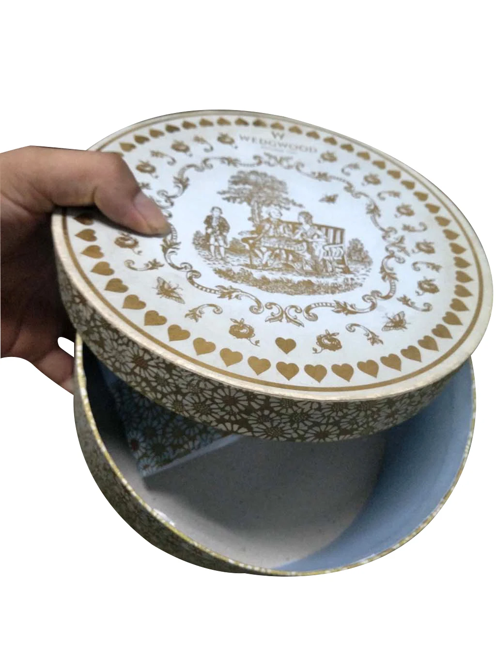 
Luxury print inside and outside round candy boxes chocolate box hat boxes candle box 